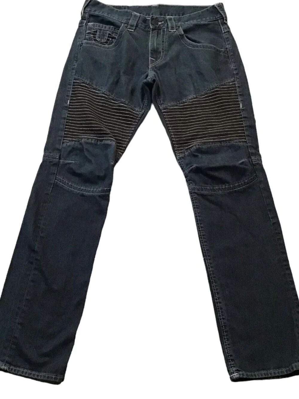 True Religion Jeans Moto Slim Men’s Tag 31 Blue Ribbed Design [PLEASE READ]